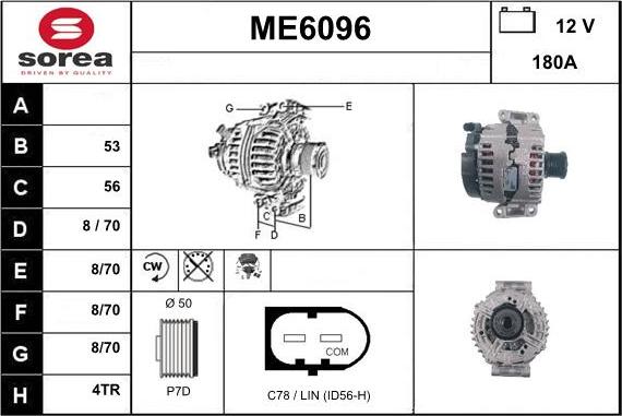 Sera ME6096 - Alternator www.autospares.lv