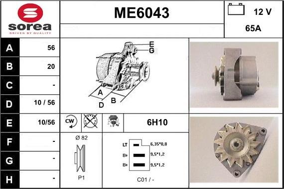 Sera ME6043 - Alternator www.autospares.lv