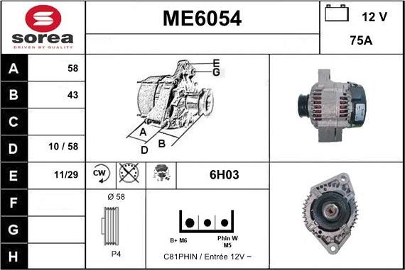 Sera ME6054 - Генератор www.autospares.lv