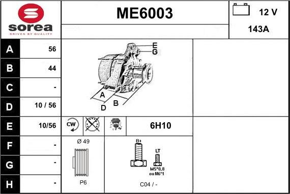 Sera ME6003 - Ģenerators www.autospares.lv