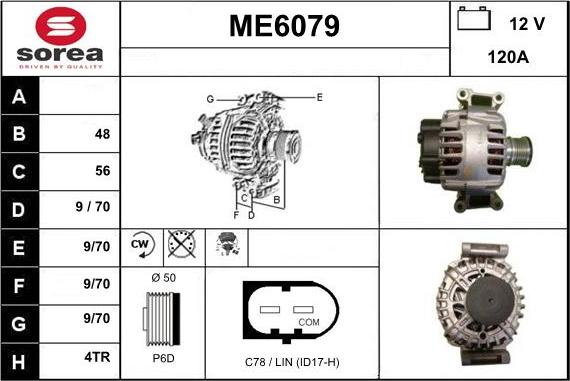 Sera ME6079 - Alternator www.autospares.lv