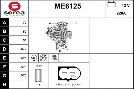 Sera ME6125 - Ģenerators www.autospares.lv