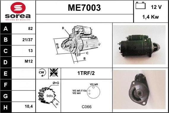 Sera ME7003 - Starteris autospares.lv