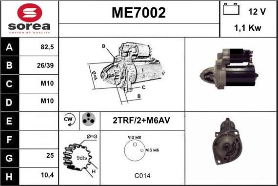 Sera ME7002 - Starteris autospares.lv