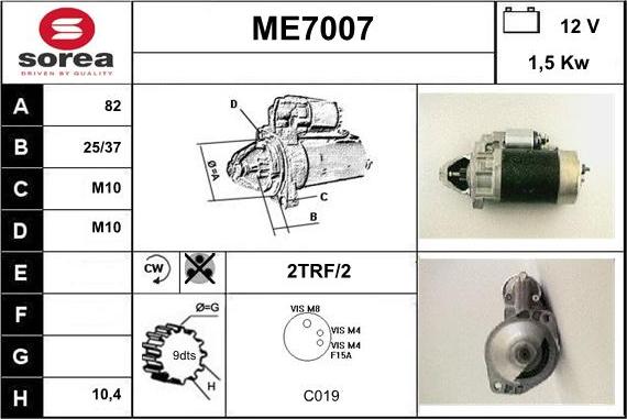 Sera ME7007 - Starteris www.autospares.lv