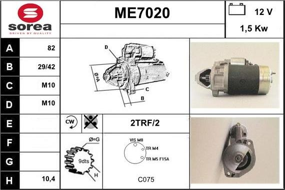 Sera ME7020 - Starteris www.autospares.lv