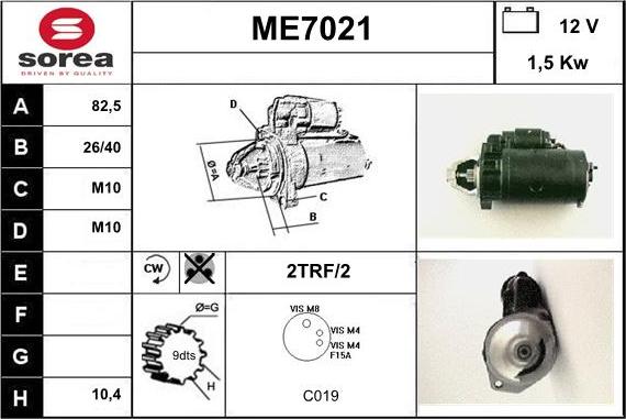 Sera ME7021 - Starteris www.autospares.lv