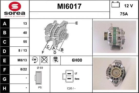 Sera MI6017 - Ģenerators www.autospares.lv