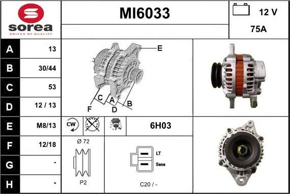 Sera MI6033 - Генератор www.autospares.lv