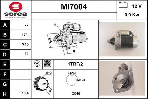 Sera MI7004 - Starter www.autospares.lv