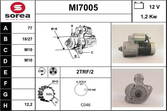 Sera MI7005 - Starteris autospares.lv