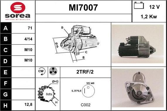 Sera MI7007 - Starteris autospares.lv