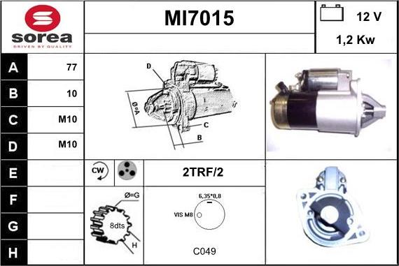 Sera MI7015 - Starteris autospares.lv