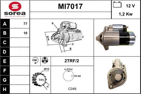 Sera MI7017 - Starteris www.autospares.lv