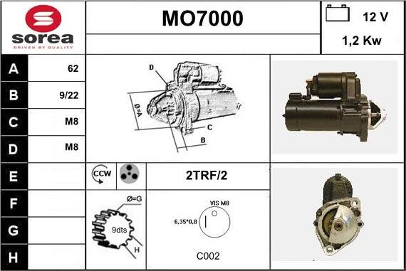 Sera MO7000 - Starteris www.autospares.lv