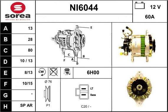 Sera NI6044 - Alternator www.autospares.lv