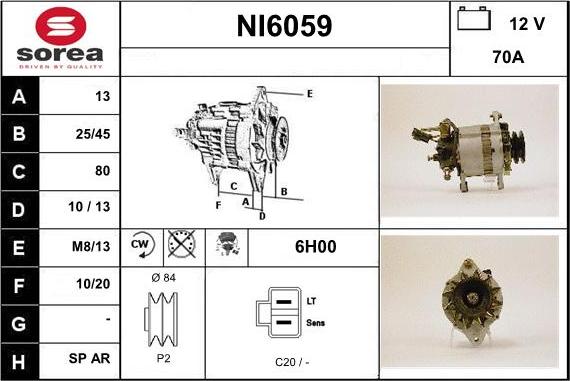 Sera NI6059 - Alternator www.autospares.lv