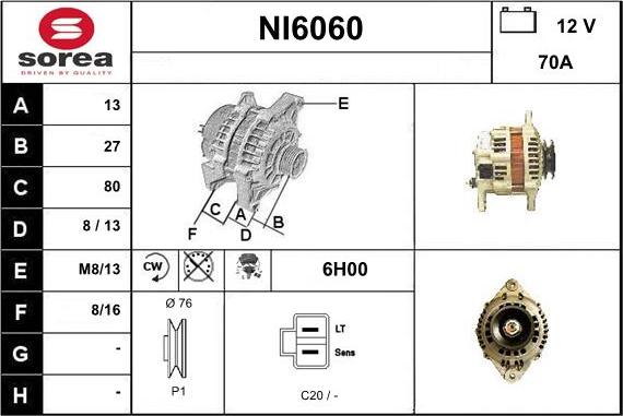 Sera NI6060 - Ģenerators www.autospares.lv