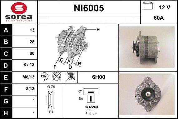 Sera NI6005 - Ģenerators www.autospares.lv