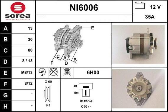 Sera NI6006 - Генератор www.autospares.lv