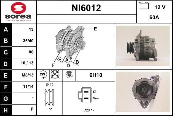 Sera NI6012 - Генератор www.autospares.lv