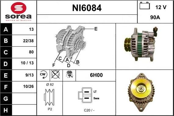 Sera NI6084 - Alternator www.autospares.lv