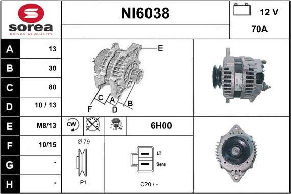 Sera NI6038 - Ģenerators www.autospares.lv