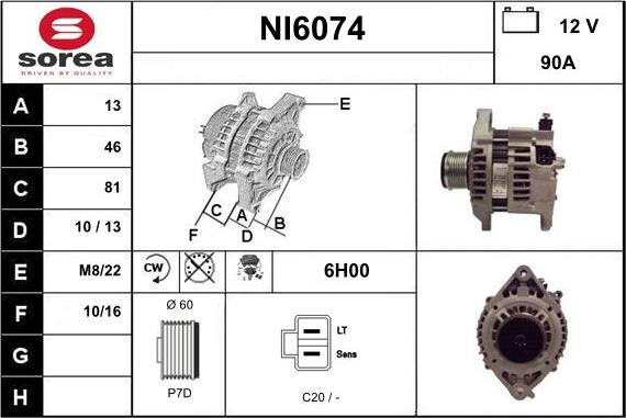 Sera NI6074 - Ģenerators www.autospares.lv