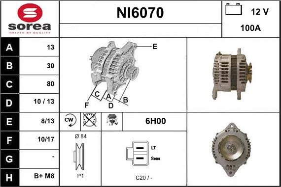 Sera NI6070 - Ģenerators www.autospares.lv