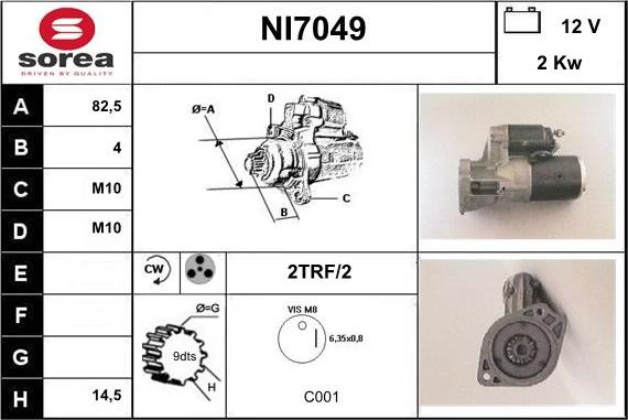 Sera NI7049 - Starteris www.autospares.lv