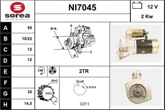 Sera NI7045 - Starteris autospares.lv