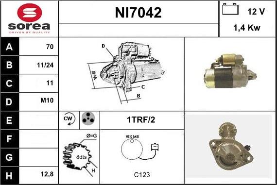 Sera NI7042 - Starteris autospares.lv