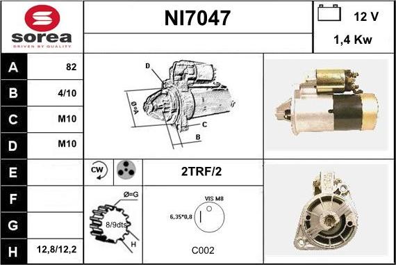 Sera NI7047 - Starteris www.autospares.lv