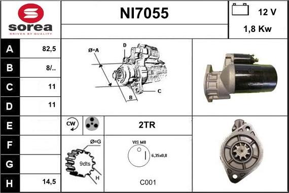 Sera NI7055 - Starteris www.autospares.lv