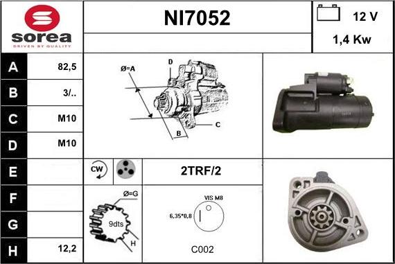 Sera NI7052 - Стартер www.autospares.lv