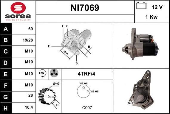 Sera NI7069 - Starter www.autospares.lv