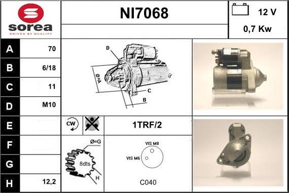 Sera NI7068 - Starteris autospares.lv