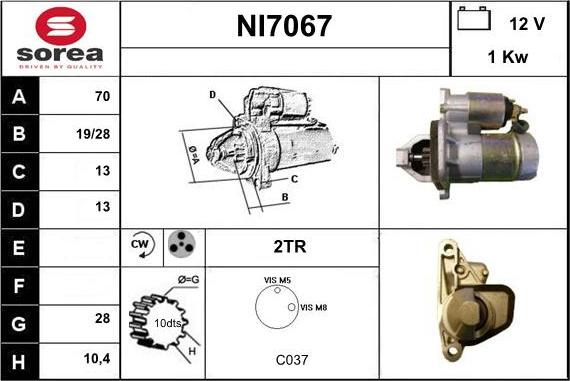 Sera NI7067 - Starteris autospares.lv