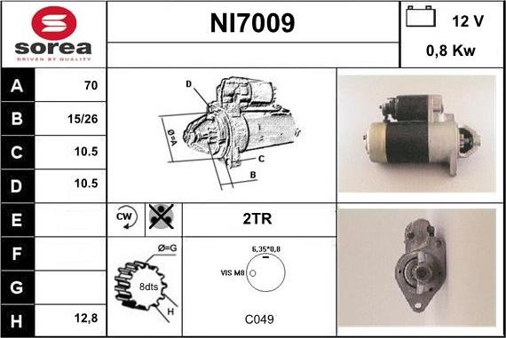 Sera NI7009 - Starteris www.autospares.lv