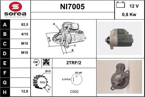 Sera NI7005 - Starter www.autospares.lv