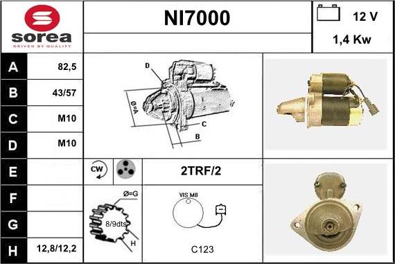 Sera NI7000 - Starteris autospares.lv