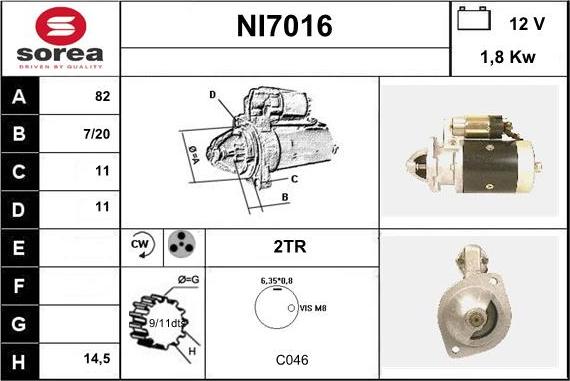 Sera NI7016 - Starteris autospares.lv