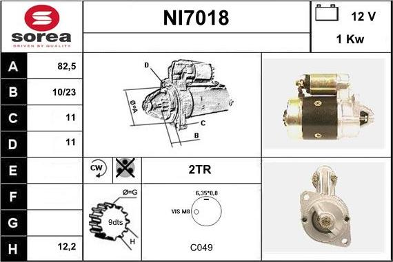 Sera NI7018 - Starteris www.autospares.lv