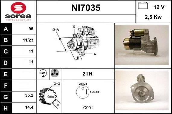 Sera NI7035 - Starteris autospares.lv