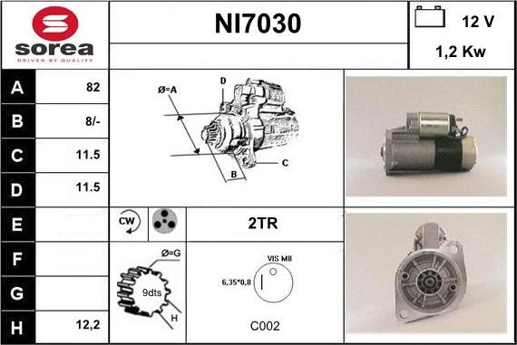 Sera NI7030 - Starteris www.autospares.lv