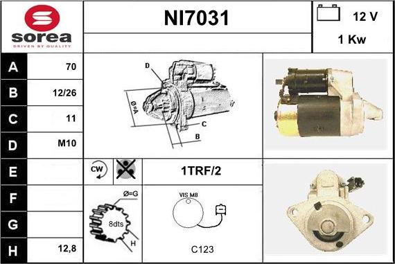 Sera NI7031 - Starteris autospares.lv