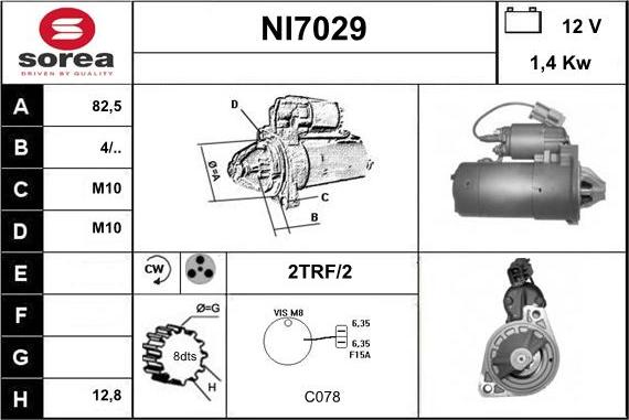 Sera NI7029 - Стартер www.autospares.lv