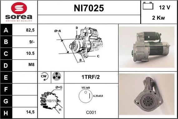 Sera NI7025 - Стартер www.autospares.lv