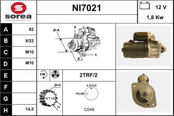 Sera NI7021 - Starteris autospares.lv