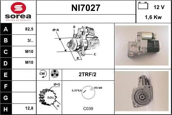 Sera NI7027 - Starteris autospares.lv